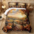 thumbnail image 1 of Erosebridal Pumpkin Harvest Quilt King 3 Pieces,Fall Rustic Cabin King Coverlet Set,Gold,1 Bedspread and 2 Pillowcases, 1 of 7