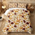 thumbnail image 1 of Erosebridal Pumpkin Leaves Quilt King 3 Pieces,Fall Harvest King Coverlet Set,Beige,1 Bedspread and 2 Pillowcases, 1 of 7