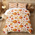 thumbnail image 1 of Erosebridal Pumpkin Leaves Quilt King 3 Pieces,Fall Harvest King Coverlet Set,Cream,1 Bedspread and 2 Pillowcases, 1 of 7