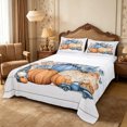 thumbnail image 1 of Erosebridal Pumpkin Truck Queen Sheets 4 Pieces,Fall Farm Queen Sheet Sets,White Blue Orange,1 Flat Sheet, 1 Fitted Sheet and 2 Pillowcases, 1 of 6