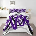 thumbnail image 1 of Erosebridal Purple Black Graffiti Bedding Sets Twin with Comforter,Geometric Lines Duvet Insert,Modern Aesthetic Art Comforter Sets Twin Size,Ultra Soft Room Decorative Reversible,2pcs, 1 of 8