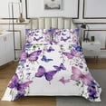 thumbnail image 1 of Erosebridal Purple Butterfly Quilt Sets for Twin Size Bed,Floral Flower Bed Set,Lightweight Bedroom Set,Dreamy Room Decorative,2-Piece, 1 of 5