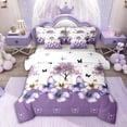 thumbnail image 1 of Erosebridal Purple Butterfly Twin Bedding Sets 7-Piece for Girl, Spring Tree Bedding Comforter Set, 1 of 7