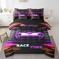 thumbnail image 1 of Erosebridal Purple Car Bedding Queen Size,Extreme Sport Comforter Sets with Sheets,Geometric Buffalo Bedding Sets Queen Size,Breathable Automobile Room Decor,Reversible,7 Pieces, 1 of 6