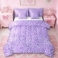 thumbnail image 1 of Erosebridal Purple Cheetah Print 7 Pieces Bedding Comforter Set,Leopard Animal Texture Pattern Full Bedding Set For Girls Kids,Reversible, 1 of 7