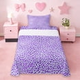 thumbnail image 1 of Erosebridal Purple Cheetah Print Twin Sheet Sets,Leopard Animal Texture Pattern Bedding For Girls Kids 3-Piece, 1 of 6