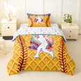 thumbnail image 1 of Erosebridal Purple Dripping Waffle Baseball Batter & Baseball Graphic Twin Comforter Sets 3-Piece, Sport Graphic Bedding Set for Boys And Girls Kids,Luxury Bedroom Decor, 1 of 6