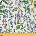 thumbnail image 1 of Erosebridal Purple Flowers Fabric By The Yard, Rustic Plants Indoor Outdoor Fabric, Blue Petals Cartoon Upholstery Fabric, Retro Chic Decorative Fabric For Woman Teens For Quilting Sewing, 2 Yards, 1 of 5