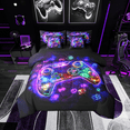 thumbnail image 1 of Erosebridal Purple Gamepads Bed in a Bag Full size,Video Game Bed Set,Gradient Neon Bedding Full Size,Microfiber Gaming Room Decor,Reversible,7pcs, 1 of 6