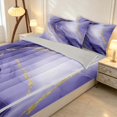 thumbnail image 1 of Erosebridal Purple Marble Zipper Queen Comforter Set with Fitted Sheet and 2 Pillowcases, Aesthetic Gradient Zipper Bedding Set, Gray Reversible, 1 of 7