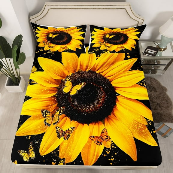 Erosebridal Purple Mermaid Bedding Sets Twin with Comforter, Fairy Tale Duvet Insert, Pink Flower Decor, Breathable 2-Piece