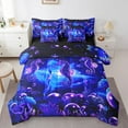 thumbnail image 1 of Erosebridal Purple Seahorse Coral Bedding Queen Size, Marine Theme Comforter Sets with Sheets, Ocean Animal Room Decorative, Reversible 7pcs, 1 of 5