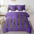 thumbnail image 1 of Erosebridal Purple Stripes Bed in a Bag King size,American Flag Bedding King Size,Camouflage Camo Bed Set,Breathable Abstract Room Decorative,Reversible,7 Pieces, 1 of 6