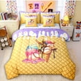 thumbnail image 1 of Erosebridal Purple & White Dripping Waffle Baseball Ice Cream Sundae Graphic Bedding Comforter Set 7 Pieces, Dessert Graphic Full Bedding Set for Boys And Girls Kids,Ultra Soft Home Decor, 1 of 6