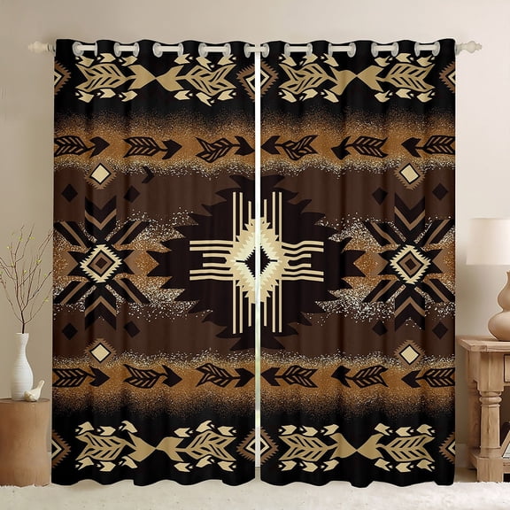 Erosebridal Bohemian Aztec Curtains for Living Room,Hippie Tribal 30%-50% Blackout Curtains Set of 2 (38x45),Curtains Pack of 2 (38x45),Boho Decoration