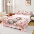 thumbnail image 1 of Erosebridal Rabbit Flower Girls Bed Sheets, Pink Buffalo King Sheets, 4-Piece, 1 of 5
