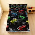 thumbnail image 1 of Erosebridal Race Car Fitted Sheet Full, Colorful Bed Set, Splatter Color 3 Pieces 1 Fitted Sheet and 2 Pillowcases, 1 of 6