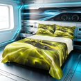thumbnail image 1 of Erosebridal Race Car King Sheets, Speed Light Bedding, Yellow Gold 4-Piece (1 Flat Sheet, 1 Fitted Sheet and 2 Pillowcases), 1 of 6