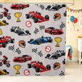 thumbnail image 1 of Erosebridal Race Car Shower Curtain 72Wx78L, Trophy Bath Curtain, Dark Blue, 1 of 5
