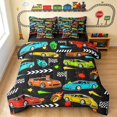 thumbnail image 1 of Erosebridal Race Car Twin Bedding, Colorful Bedding Comforter Set, Multi Color, Black Reversible 7 Pieces, 1 of 6