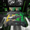 thumbnail image 1 of Erosebridal Racing Car Bedding Sets King Size,Geometric Buffalo Bed in a Bag King size,Golden Green Bedding King Size,Lightweight Car Room Decoration,Reversible,7-Piece, 1 of 6