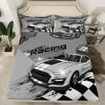 thumbnail image 1 of Erosebridal Racing Fitted Sheet Twin Size,Extreme Sports Race Car Bedding Set ,Race Sports Car Competition Cool Speed Bed Sheets,1 Fitted Sheet 1 Pillowcase - 2 Pieces(Grey), 1 of 4