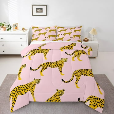 Erosebridal Animal Leopard Comforter Sets,Jungle Wildlife Comforters & Duvets,Safari Room Decorative,Reversible,Breathable,2pcs