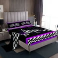 thumbnail image 1 of Erosebridal Racing Flag Sheet Set Twin, Checkered Bedding Sets Twin Size, Neon Geometry Decor 3-Piece, 1 of 7
