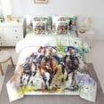 thumbnail image 1 of Erosebridal Racing Horse Bed in a Bag Twin Size,Graffiti Hippie Bed Set,Extreme Sports Bedding Twin Size For Boys,Microfiber Bedroom Decorative Reversible,7 Pieces, 1 of 7