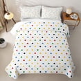 thumbnail image 1 of Erosebridal Rainbow Dot Quilt King,Multicolor Mini Polka King Coverlet Set For Girls,3-Piece, 1 of 7