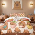 thumbnail image 1 of Erosebridal Ramen Capybara Duvet Cover Set for Kid, Cute Cartoon Animals Bedding Full, 3pcs, No Comforter, 1 of 5