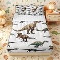 thumbnail image 1 of Erosebridal Realistic Design Zipper Full Size Comforter Sets with Fitted Sheet and 2 Pillowcases,Dinosaur Print Zipper Bedding Set,Gray Green,Reversible, 1 of 6
