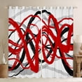 thumbnail image 1 of Erosebridal Red Black Stripes Curtains and Drapes(38x54),Geometric Geometry Blackout Curtains for Bedroom,Abstract Aesthetic Art Curtains Pack of 2(38x54),Super Cozy Bedroom Decoration, 1 of 6
