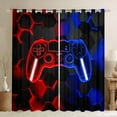 thumbnail image 1 of Erosebridal Red Blue Gamepad Curtains for Living Room, Gradient Geometric 30%-50% Blackout Curtains Set of 2 (38x45), Gaming Sports Curtains and Drapes (38x45), Window Curtains Bedroom Decor, 1 of 6