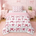 thumbnail image 1 of Erosebridal Red Bow Tie Twin Comforter Sets For Kids,Rustic Flower Bedding Set For Girls,Pink Reversible,2 Pieces, 1 of 7