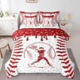 thumbnail image 1 of Erosebridal Red Dripping Baseball Stitch & Batter Silhouette Graphic Twin Bedding Sets 7-Piece, Baseball Graphic Bedding Comforter Set for Boys And Girls Kids,Ultra Soft Home Decor, 1 of 5