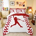 thumbnail image 1 of Erosebridal Red Dripping Baseball Stitch & Hitter Silhouette Graphic Queen Comforter Set 3pcs, Sport Graphic Bedding Comforter Set for Boys And Girls Kids,Super Cozy Room Decor, 1 of 6
