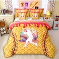 thumbnail image 1 of Erosebridal Red Dripping Waffle Baseball Batter & Baseball Graphic Twin Bedding Sets 7-Piece, Sport Graphic Bedding Comforter Set for Girls Kids,Breathable Home Decor, 1 of 6
