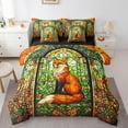 thumbnail image 1 of Erosebridal Red Fox Bedding Sets Twin Size, Bohomian Style Comforter Sets with Sheets, Cartoon Animal Reversible Bedding Twin Size, Microfiber Bedroom Decor, 7-Piece, 1 of 6