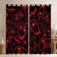 thumbnail image 1 of Erosebridal Red Gamepads Curtains Pack of 2 (52Wx63L),Polka Dots 30%-50% Blackout Curtains Set of 2 (52Wx63L),Video Game Curtains for Living Room,Gamer Room Decoration, 1 of 6