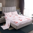 thumbnail image 1 of Erosebridal Red Lips Bed Sheets Set Queen Size,Kawaii Bowknot Bedding Sets Queen Size,Love Heart Bed Sheets Queen,Microfiber Romantic Room Decoration,4-Piece, 1 of 7