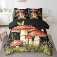 thumbnail image 1 of Erosebridal Red Mushroom Bedding Sets Twin Size, Botanical Leaves Comforter Sets with Sheets, Breathable 7-Piece, 1 of 5