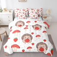 thumbnail image 1 of Erosebridal Red Mushroom Strawbrary Bedding Sets Full Size,Cute Hedgehog Comforter Sets with Sheets,Animal Print Bed in a Bag Full Size,Ultra Soft Room Decoration Reversible,7pcs, 1 of 6