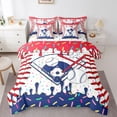 thumbnail image 1 of Erosebridal Red & Navy Dripping Baseball Field & Red Bats Graphic Bedding Comforter Set 7-Piece, Sport Graphic King Bedding Sets for Boys And Girls Kids,Super Cozy Room Decor, 1 of 5