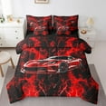 thumbnail image 1 of Erosebridal Red Race Car Bedding Sets King Size,Smoky Racing Car Comforter Sets with Sheets,Extreme Sports Theme Bed in a Bag King Size For Youth,Super Cozy Room Decoration Reversible,7-Piece, 1 of 6