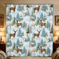 thumbnail image 1 of Manfei Reindeer Blackout Curtains Set of 2 (52x84 Each) Christmas Curtain, Pink White, 1 of 6