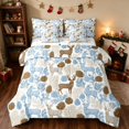 thumbnail image 1 of Manfei Reindeer Queen Bedding 7 Pieces Christmas Bedding Comforter Set Queen, Navy Silver, Xmas Reversible, 1 of 6