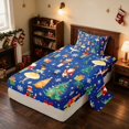 thumbnail image 1 of Manfei Reindeer Twin Sheets Christmas Bedding, Cream Red 3pcs (1 Flat Sheet, 1 Fitted Sheet and 1 Pillowcase), 1 of 6