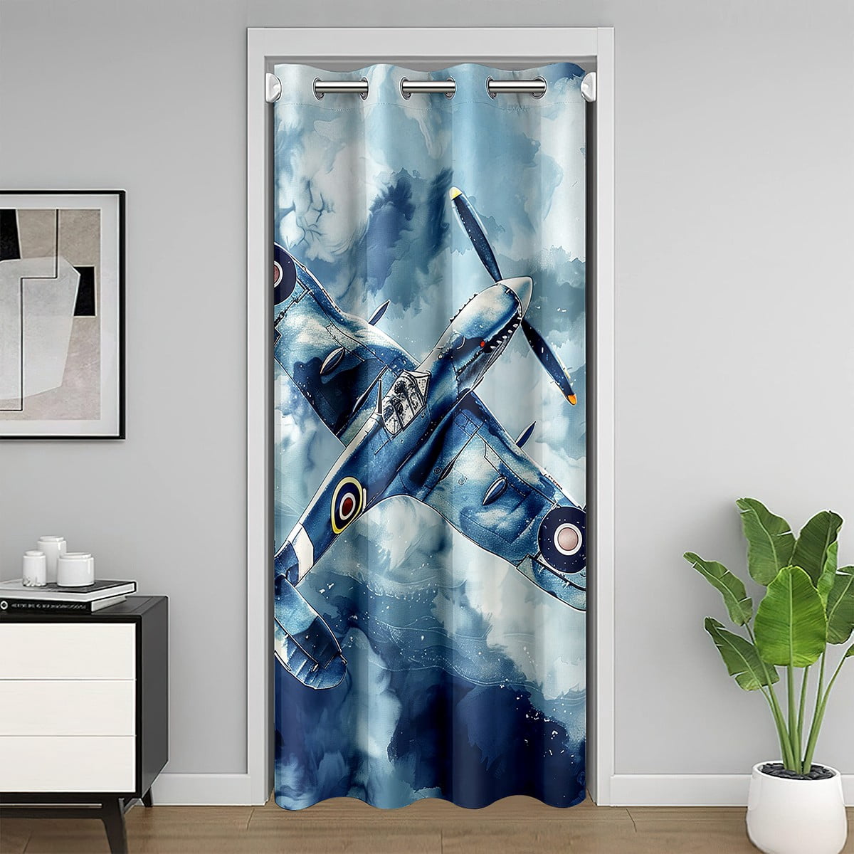 Erosebridal Retro 3D Aircraft Door Drape,Military Aircraft Blackout ...
