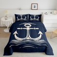 thumbnail image 1 of Erosebridal Retro Anchor Comforter Sets Queen Size, Coastal Ocean Comforters & Duvets, Nautical Theme Decor, Super Cozy, 1 of 7